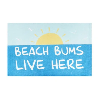 Beachcombers "beach Bums Live Here" Sun 2'x3' Indoor Floormat In Blue