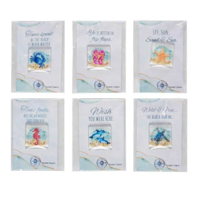 Beachcombers Beach Keepsake Pocket Charms Assortment Of 6 In Blue