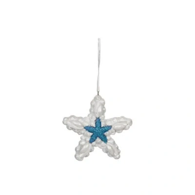 Beachcombers Blue & White Sea Star Tree Ornament In Multi