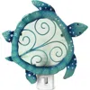 Beachcombers Capiz Metal Turtle Night Light In Green