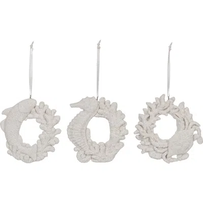 Beachcombers Coastal Life Wreath Tree Ornament Assortment Of 3 In Multi
