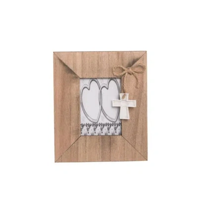 Beachcombers Cross Picture Frame Beach Coastal Nautical Photo Holder In Yellow