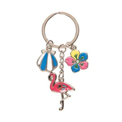 Beachcombers Flamingo Keychain In Pink