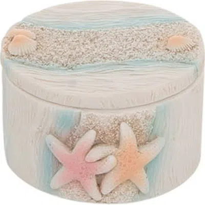 Beachcombers Gigi Beach Round Box Resin Decorative Gift Box In White