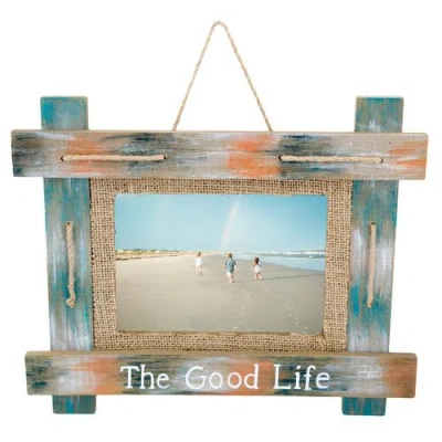 Beachcombers Good Life 5x7 Frame With Burlap In Blue