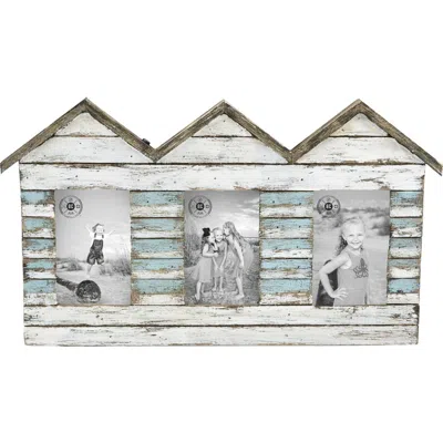 Beachcombers House Frame With 3 4x6 Photos In White