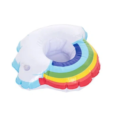 Beachcombers Inflatable Rainbow Drink Holder 7.5" In Red