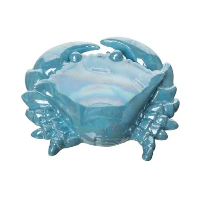 Beachcombers Iridescent Blue Crab Large Ceramic Decorative Figurine 5.6"