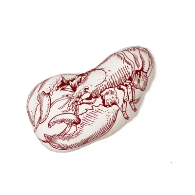 Beachcombers Lobster Cotton Blend Mini Accent Pillow 10" X 16" In Red