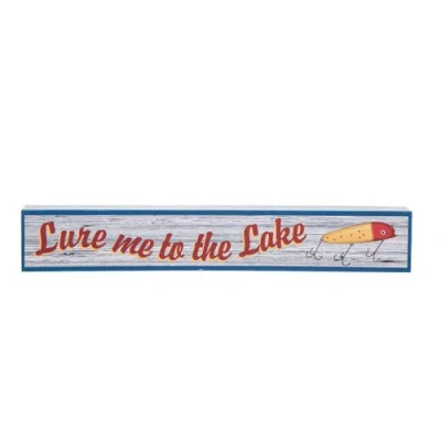 Beachcombers "lure Me To The Lake" Fishing Lure Lakehouse Wall Sign 15.9" In Multi