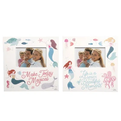 Beachcombers Mermaid Wood Picture Frame In White