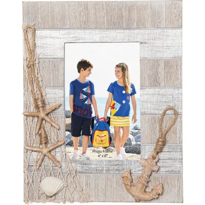 Beachcombers Net/anchor Vertical Frame In Sand