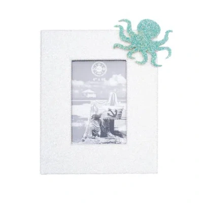 Beachcombers Octopus Photo Frame 9.5 X 7.5 X 0.5 Inches. In White