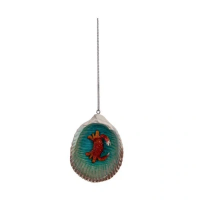 Beachcombers Red Crab In Seashell Tree Ornament In Multi