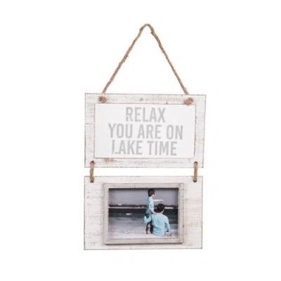 Beachcombers Relax You Are On Lake Time Hanging Frame Photos In White