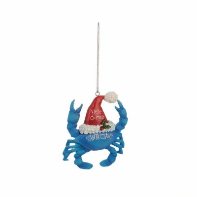 Beachcombers Resin Santa Claws Blue Crab Ornament