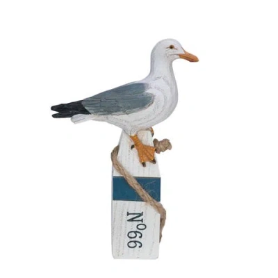 Beachcombers Seagull On Buoy Decorative Figurine In White
