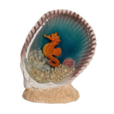 Beachcombers Seahorse In Seashell Figurine In Multi