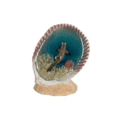 Beachcombers Shark In Seashell Figurine In Multi