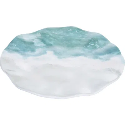 Beachcombers Shoreline Melamine Set Of 4 Salad Appetizer Serving Plates 6.38" In Blue