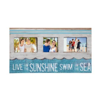 Beachcombers Sunshine And Sea Tri Picture Frame In Blue