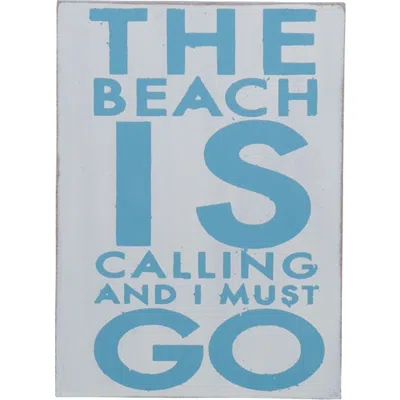 Beachcombers The Beach Is Calling Coastal Plaque Sign Wall Hanging Decor Decoration For The Beach 5  In White