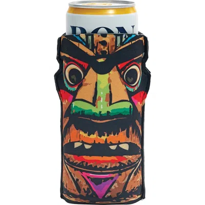 Beachcombers Tiki Pole Skinny Can Drink Insulation Sleeve 12oz In Green