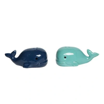 Beachcombers Whale Salt And Pepper Shaker Set Of 2 In Blue