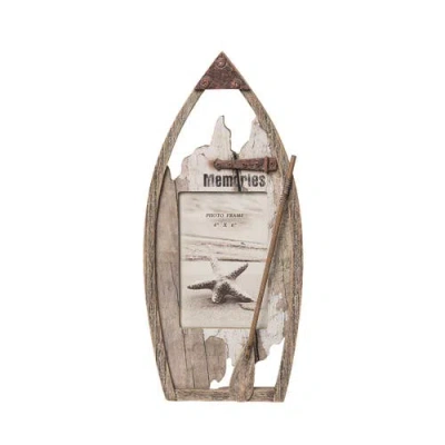 Beachcombers White Canoe Photo Frame In Brown