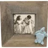 Beachcombers Whitewashed Turquoise Turtle 4x4 Picture Frame In Brown