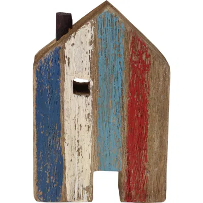 Beachcombers Wooden Seaside Village Cottage Decorative Figurine 6.5" In Red