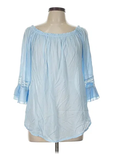 Pre-owned Beachgold 3/4 Sleeve Blouse In Blue