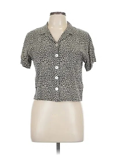 Pre-owned Beachgold Short Sleeve Blouse In Gray
