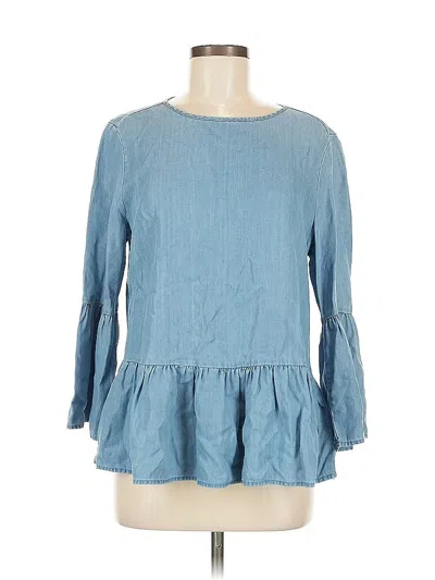 Pre-owned Beachlunchlounge 3/4 Sleeve Blouse In Blue