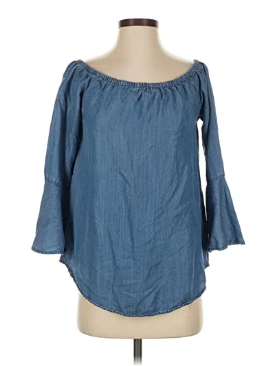 Pre-owned Beachlunchlounge 3/4 Sleeve Blouse In Blue