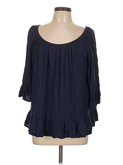 Pre-owned Beachlunchlounge 3/4 Sleeve Blouse In Blue