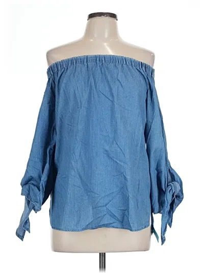 Pre-owned Beachlunchlounge 3/4 Sleeve Blouse In Blue