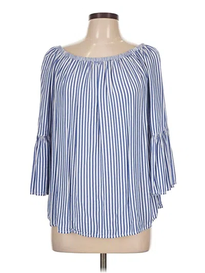 Pre-owned Beachlunchlounge 3/4 Sleeve Blouse In Blue