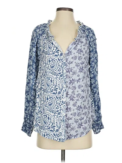Pre-owned Beachlunchlounge 3/4 Sleeve Blouse In Blue