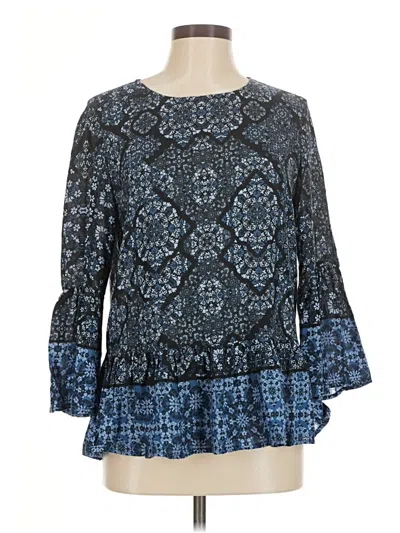 Pre-owned Beachlunchlounge 3/4 Sleeve Blouse In Blue