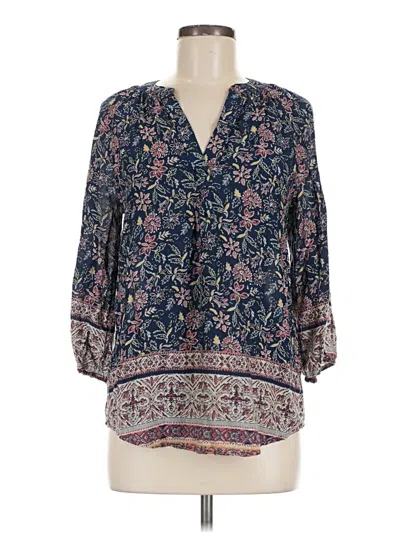 Pre-owned Beachlunchlounge 3/4 Sleeve Blouse In Blue