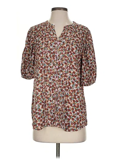 Pre-owned Beachlunchlounge 3/4 Sleeve Blouse In Brown