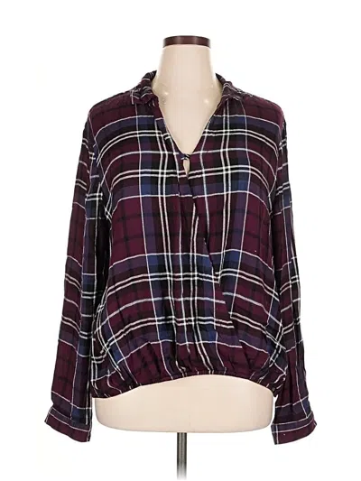 Pre-owned Beachlunchlounge 3/4 Sleeve Blouse In Burgundy