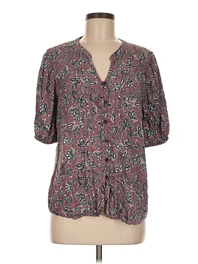 Pre-owned Beachlunchlounge 3/4 Sleeve Blouse In Burgundy