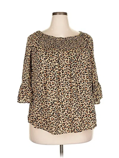 Pre-owned Beachlunchlounge 3/4 Sleeve Blouse In Gold