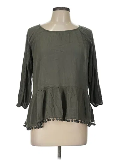 Pre-owned Beachlunchlounge 3/4 Sleeve Blouse In Green