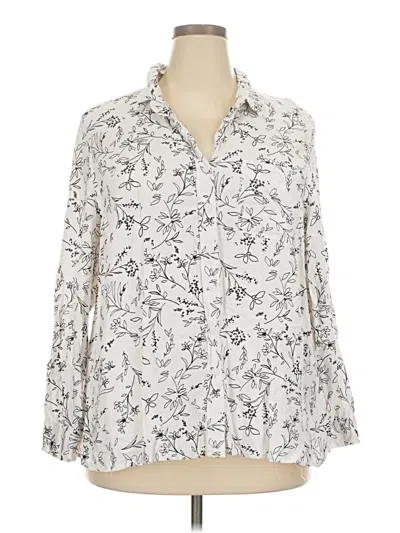 Pre-owned Beachlunchlounge 3/4 Sleeve Blouse In Ivory