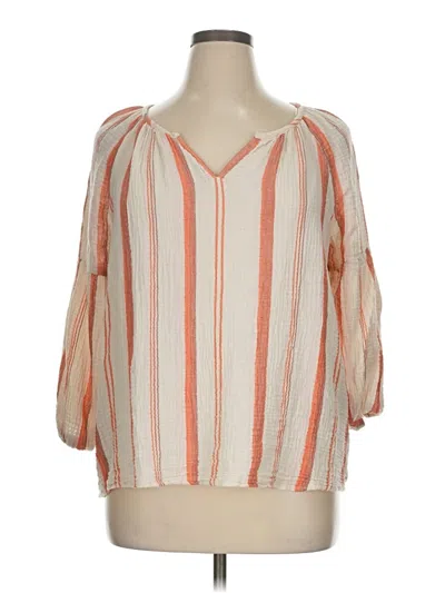 Pre-owned Beachlunchlounge 3/4 Sleeve Blouse In Orange