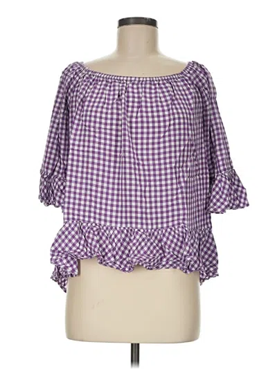 Pre-owned Beachlunchlounge 3/4 Sleeve Blouse In Purple