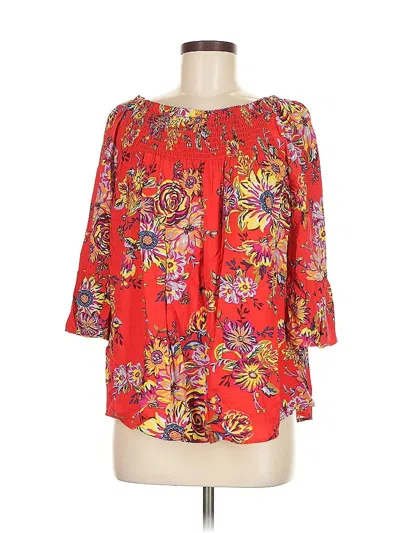 Pre-owned Beachlunchlounge 3/4 Sleeve Blouse In Red